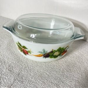 Vintage 70s JAJ Pyrex Market Garden Tuscany Casserole Dish W Lid